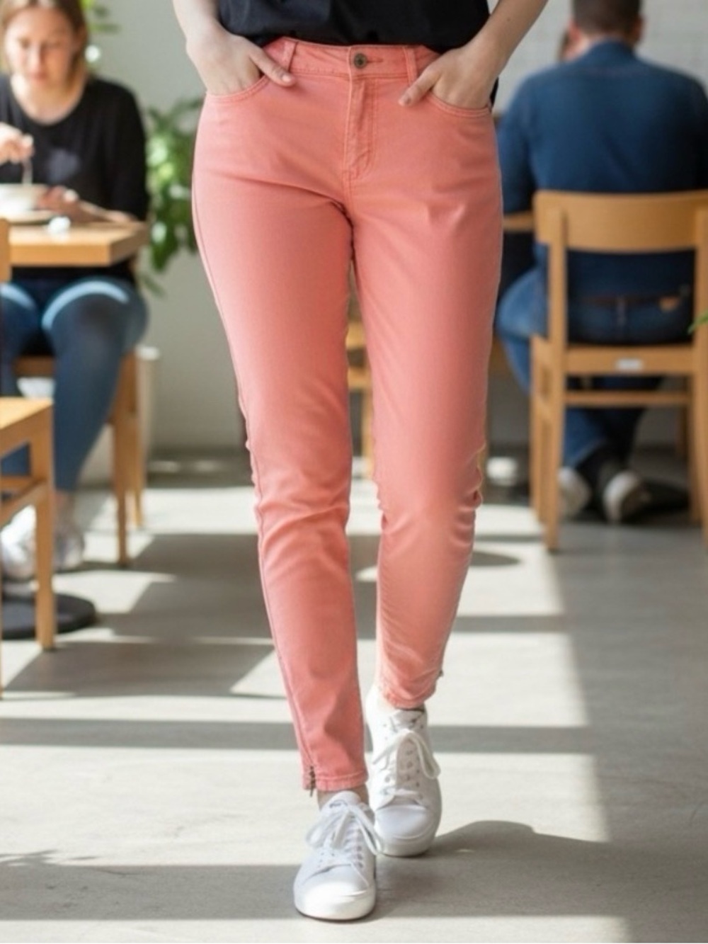 🫶🏻 H&M Corduroy Slim Fit Coral Pants